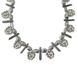 Antique silver dragon necklace