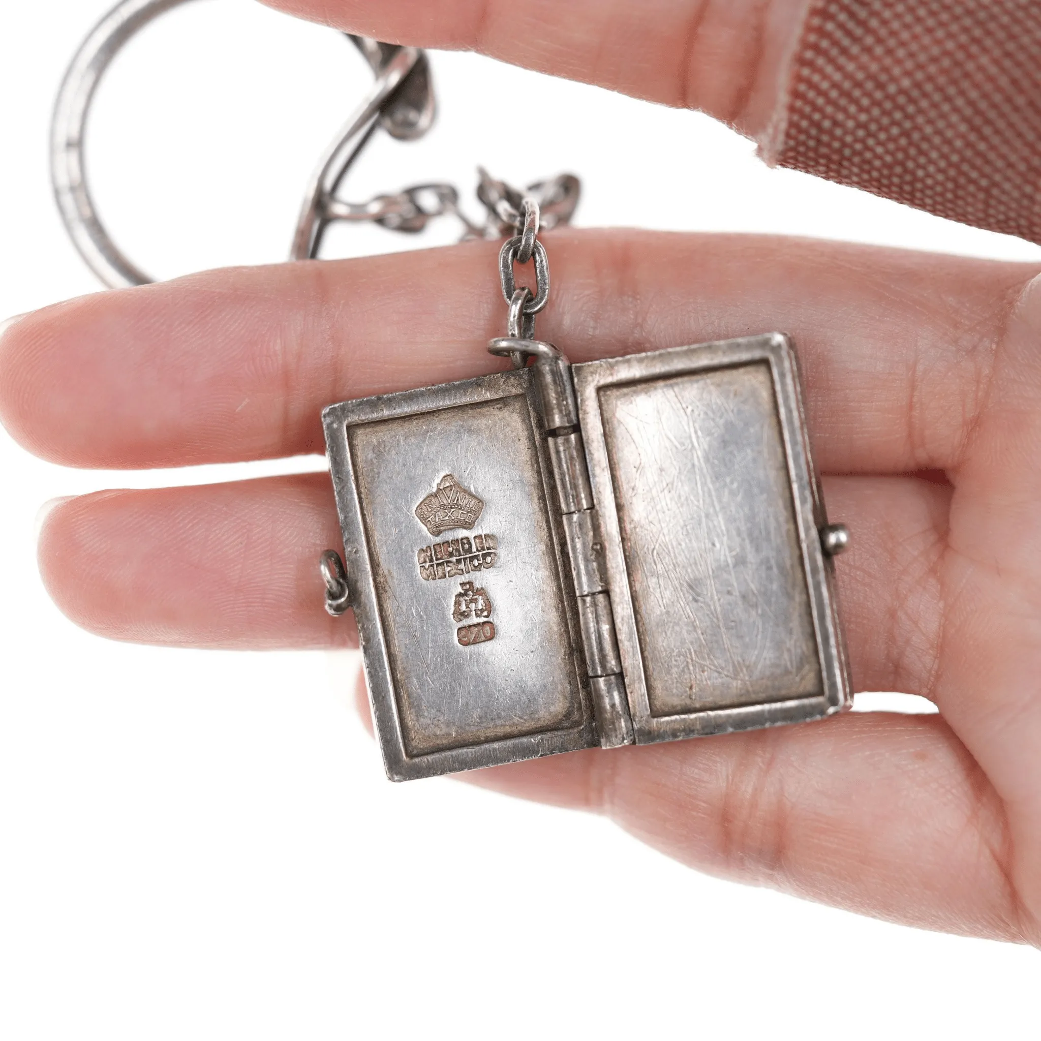 Antonio Pineda (1919-2009) Taxco 970 silver photo holder keychain