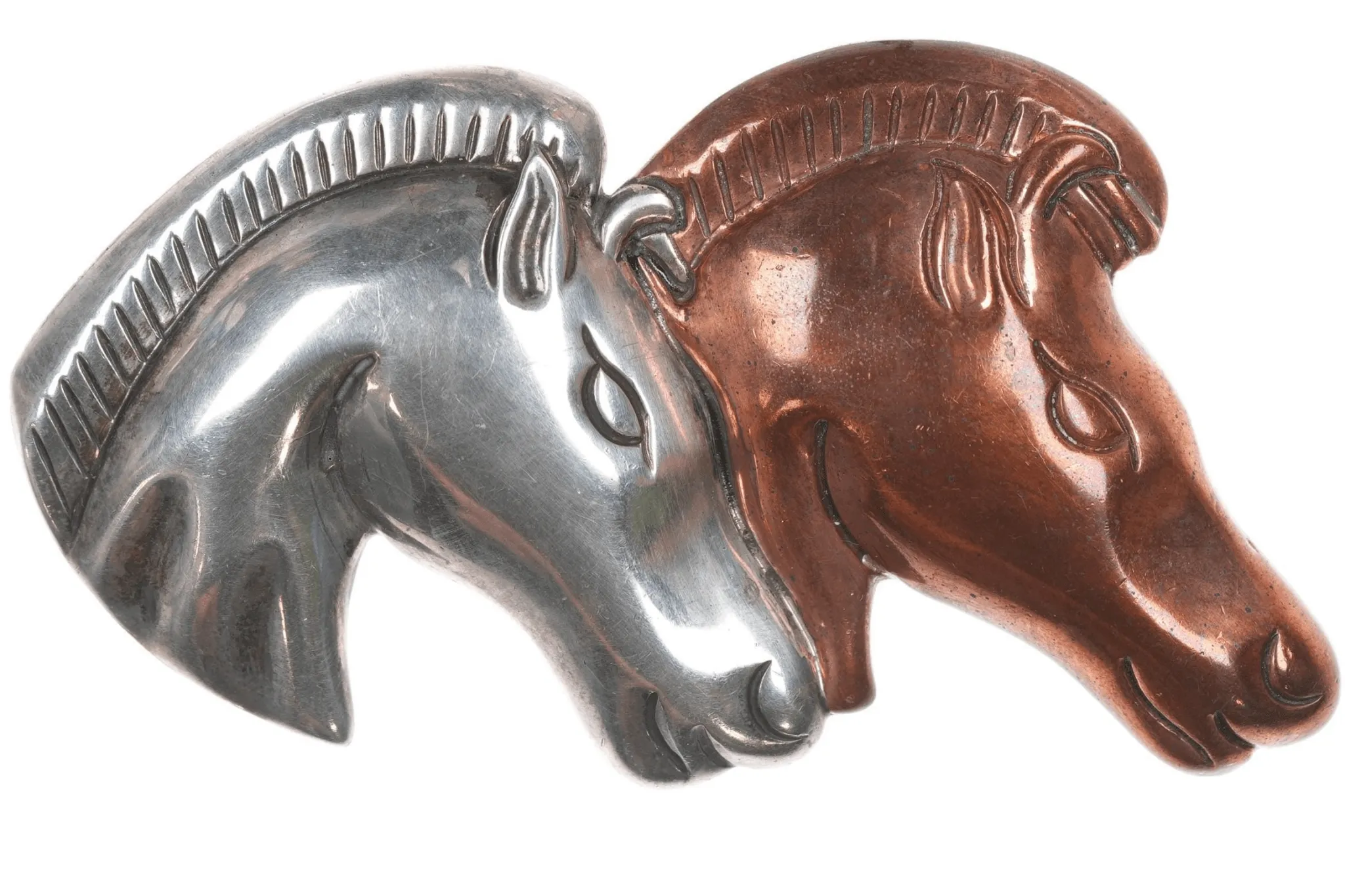 Antonio Pineda (1919-2009) Taxco Mixed metals horse head pin