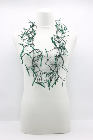 Aqua Willow Tree Necklaces - Hand-painted - Long