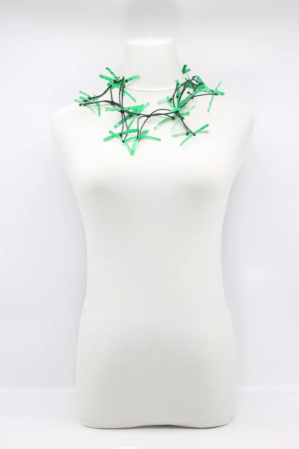 Aqua Willow Tree Necklaces - Hand-painted - Short