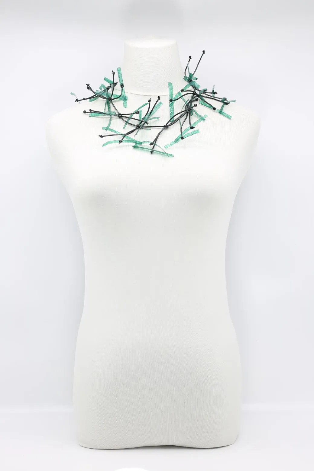 Aqua Willow Tree Necklaces - Hand-painted - Short