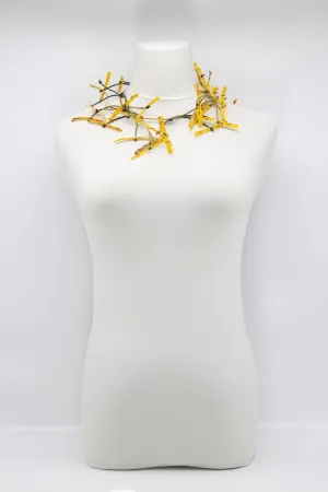 Aqua Willow Tree Necklaces - Hand-painted - Short
