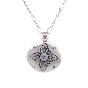 Aquamarine Lotus Pendant