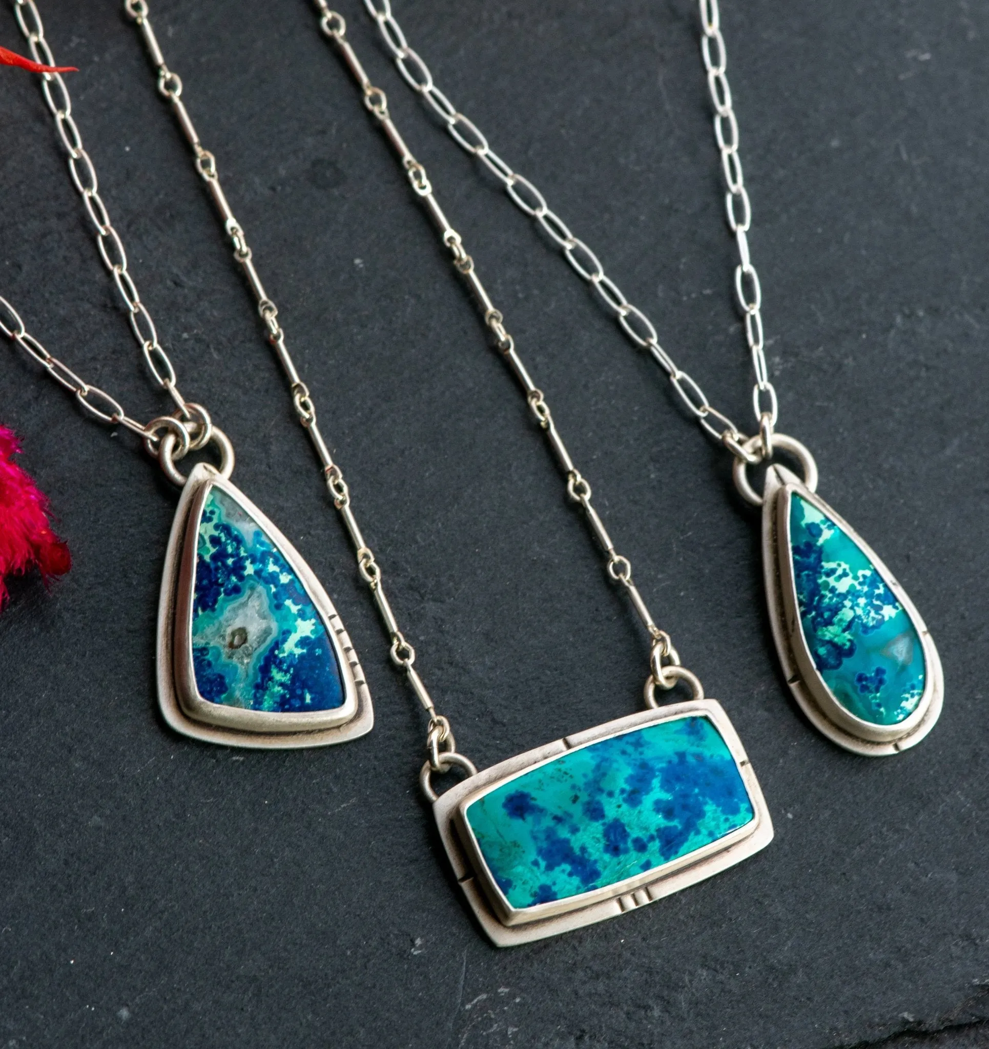 ARCHIPELAGO NECKLACES IN CHRYSOCOLLA   QUARTZ