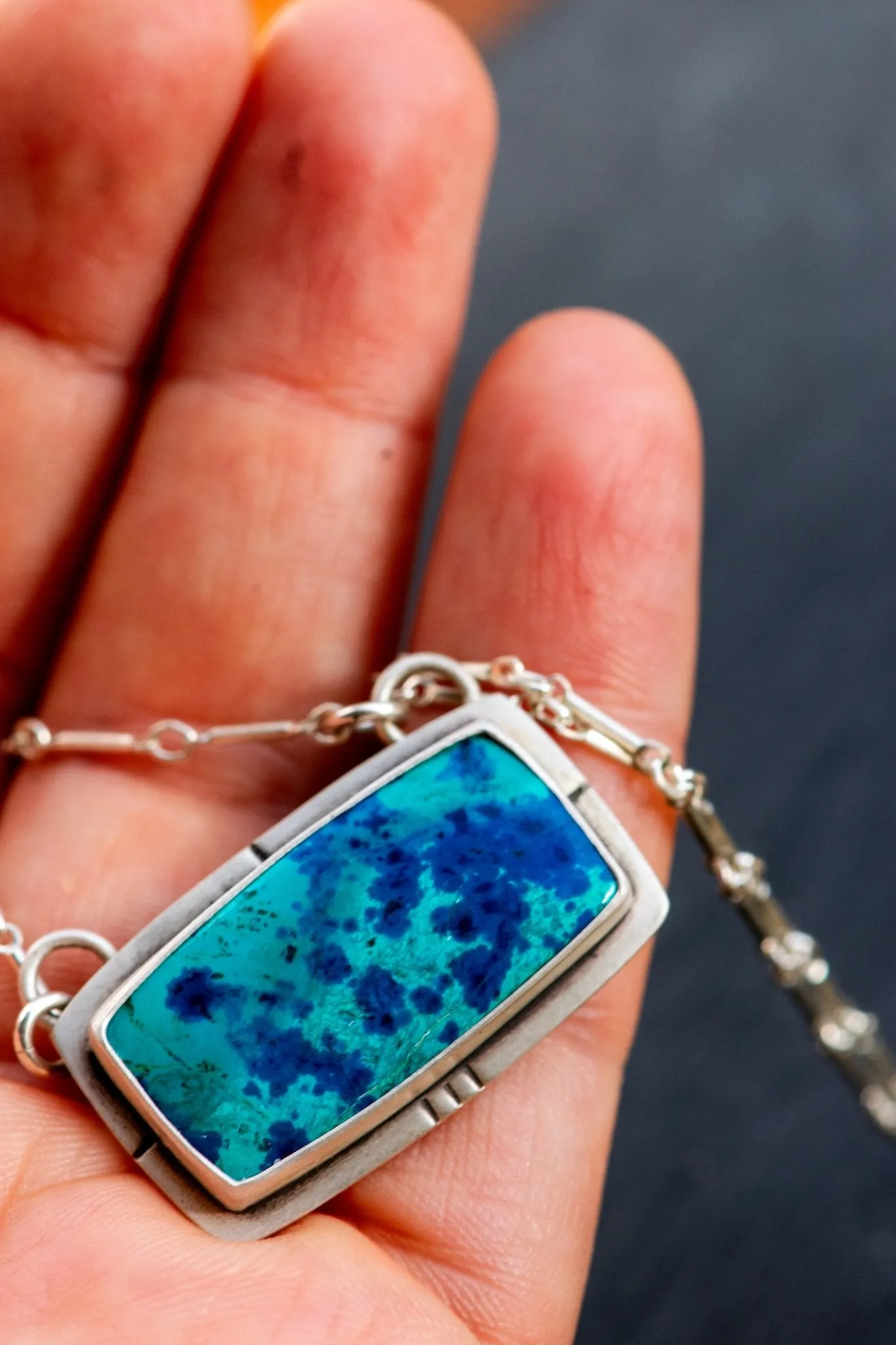 ARCHIPELAGO NECKLACES IN CHRYSOCOLLA   QUARTZ