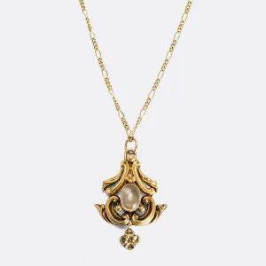 Arts & Crafts Moonstone Pendant & Chain