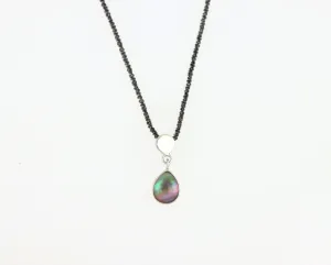 Athena drop necklace with Tahitian mother of pearl