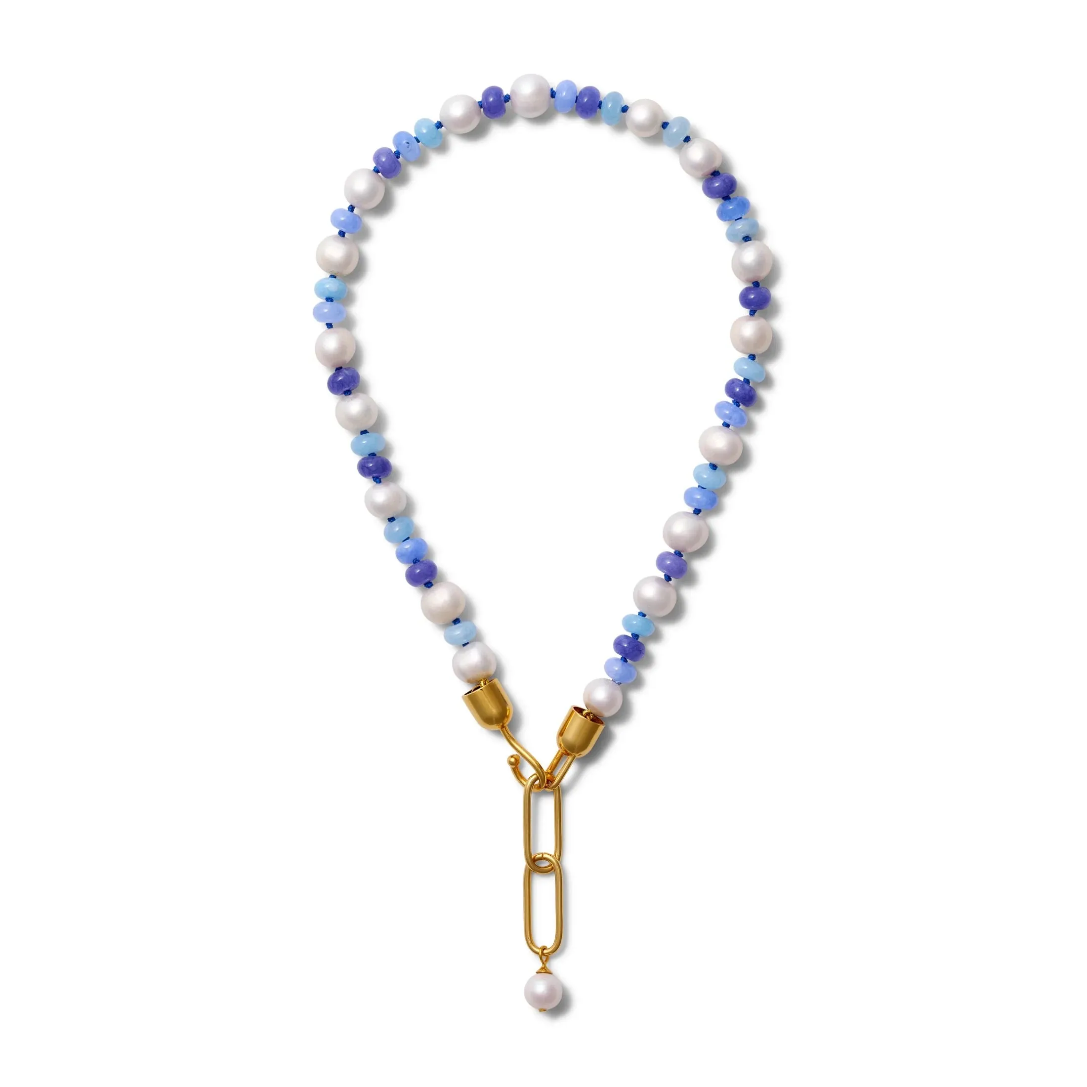 Azure Blue & Pearl Necklace