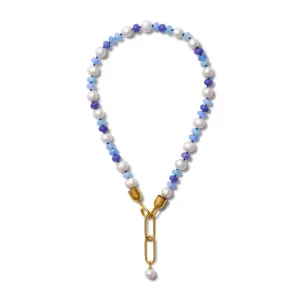 Azure Blue & Pearl Necklace