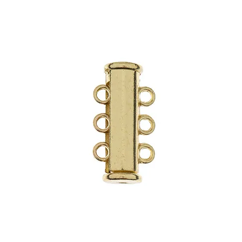 Beadwork Findings Tube Slide Clasp with 3-Strands 2pc