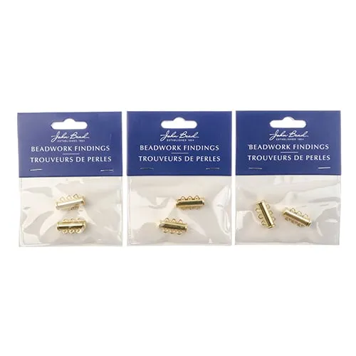 Beadwork Findings Tube Slide Clasp with 3-Strands 2pc