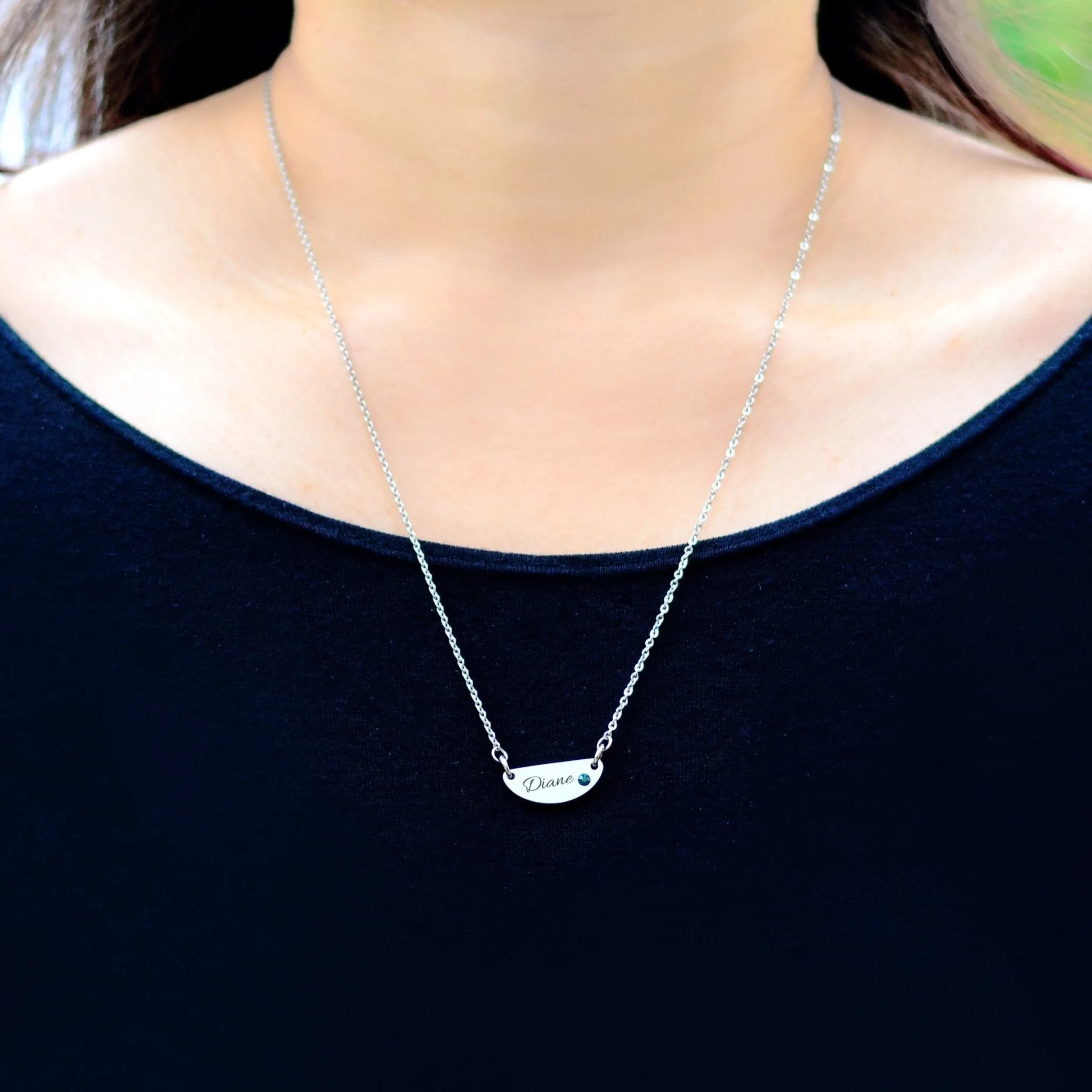 Beck Birthstone Name Necklace