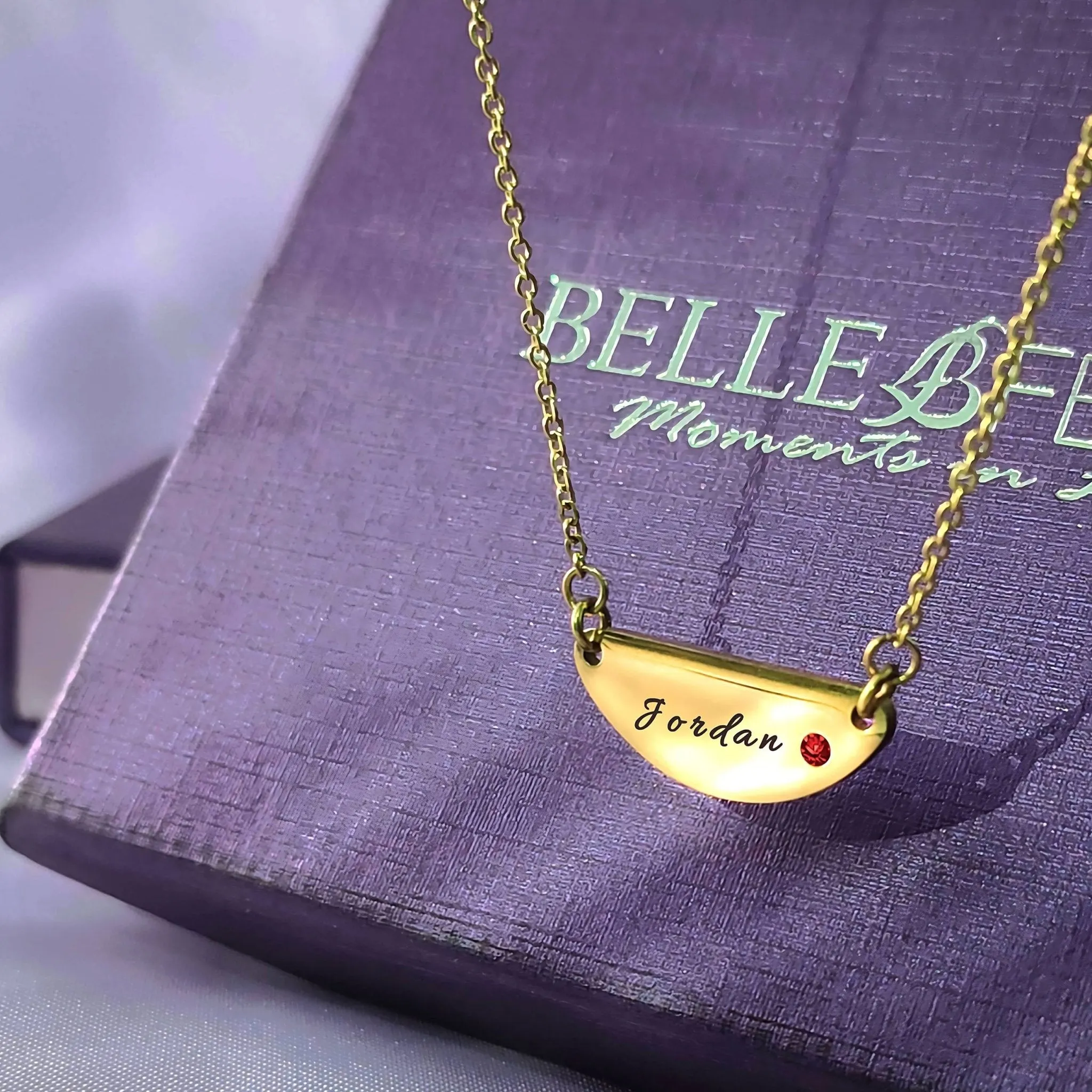 Beck Birthstone Name Necklace