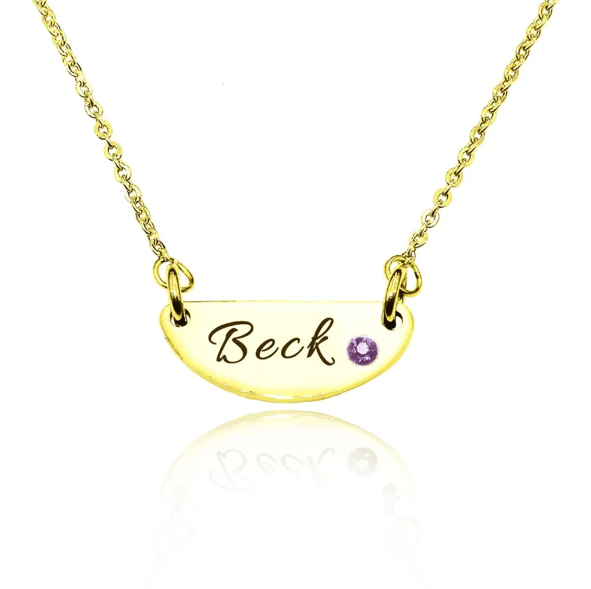 Beck Birthstone Name Necklace