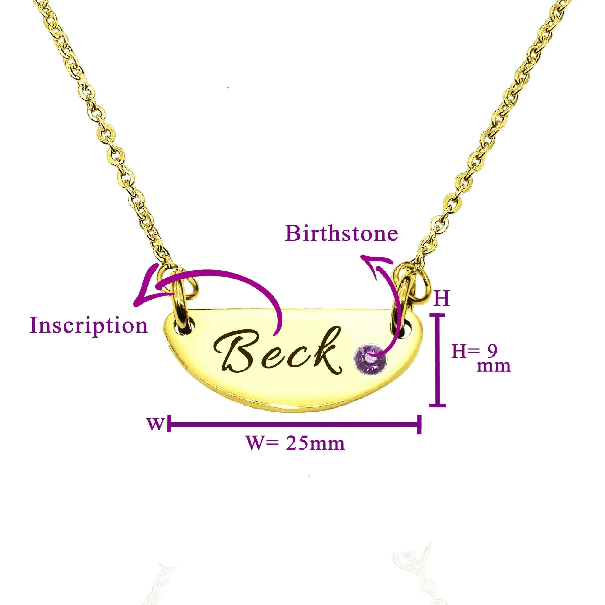 Beck Birthstone Name Necklace