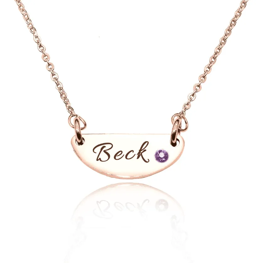 Beck Birthstone Name Necklace