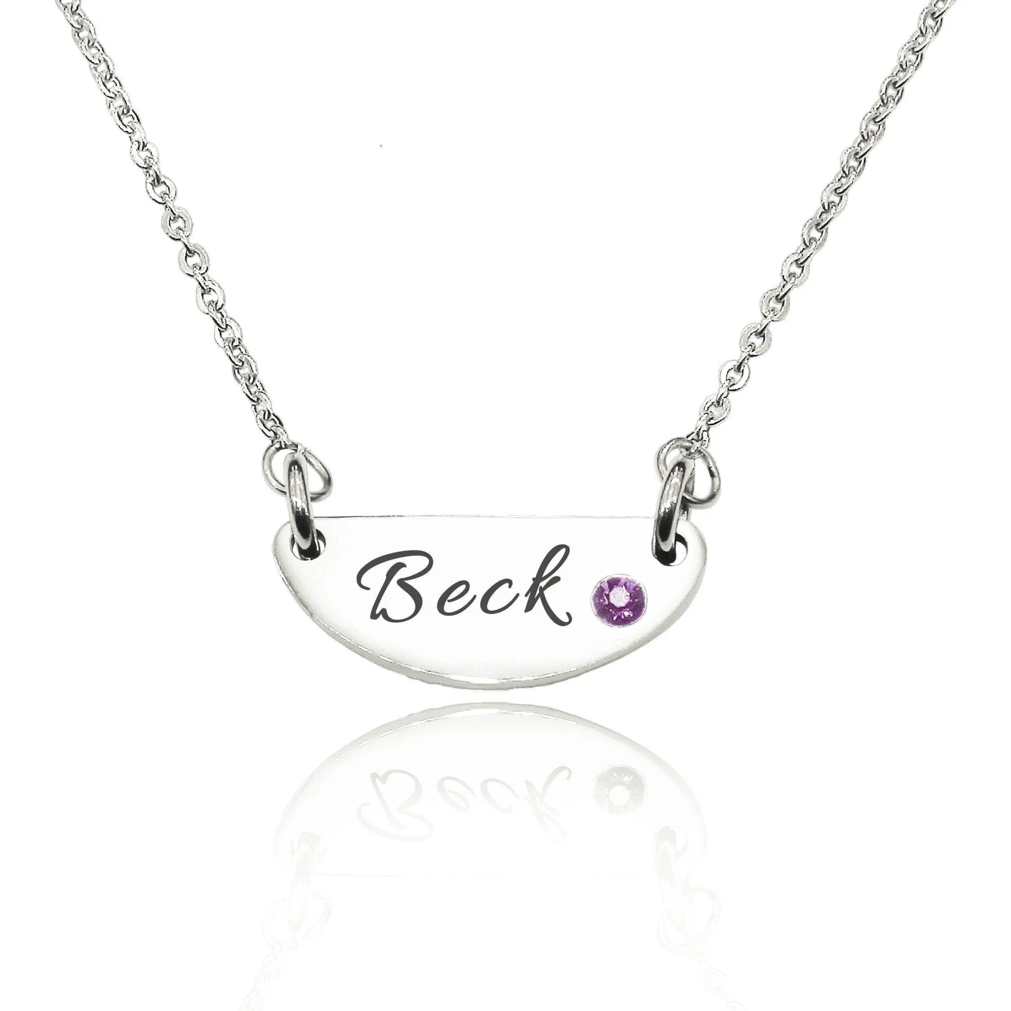 Beck Birthstone Name Necklace