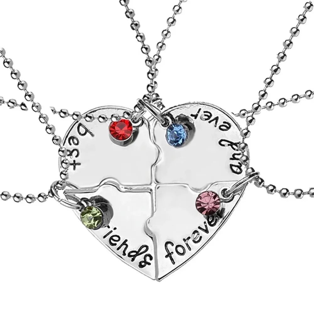 Best Friend Necklace 2-Piece Pendant Necklace Good Friend Forever Necklace Choker Friendship BFF Men And Women Jewelry Gift