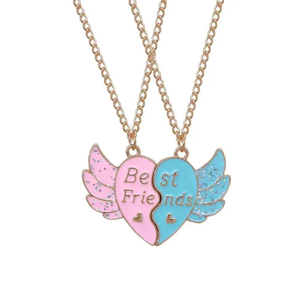 Best Friend Necklace 2-Piece Pendant Necklace Good Friend Forever Necklace Choker Friendship BFF Men And Women Jewelry Gift