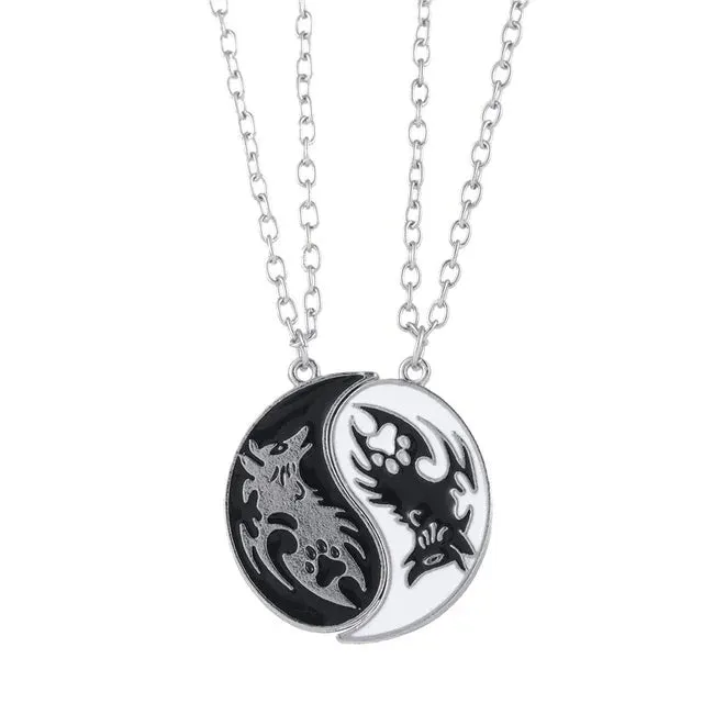 Best Friend Necklace 2-Piece Pendant Necklace Good Friend Forever Necklace Choker Friendship BFF Men And Women Jewelry Gift