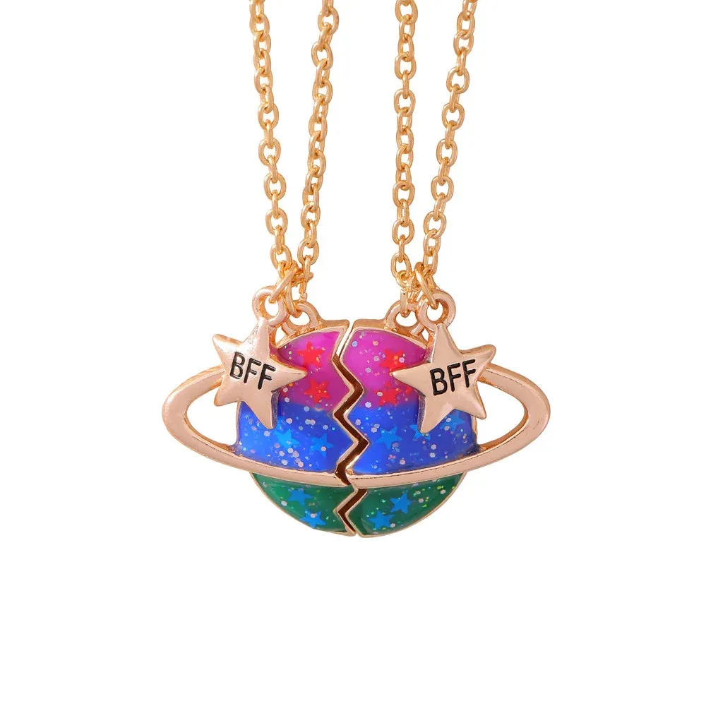 Best Friend Necklace 2-Piece Pendant Necklace Good Friend Forever Necklace Choker Friendship BFF Men And Women Jewelry Gift