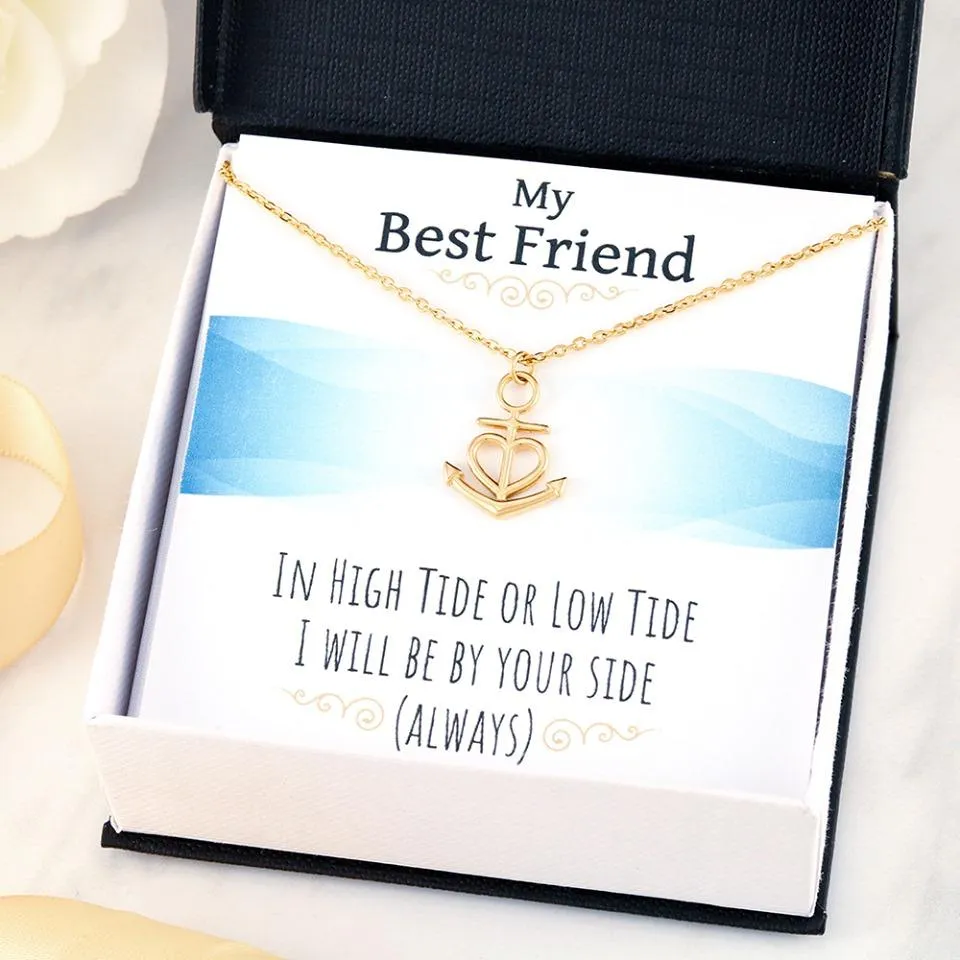Best Friends Anchor and Heart Necklace