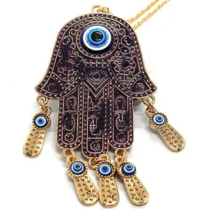 Betsey Johnson Palm Turkish Purple Evil Eye Necklace