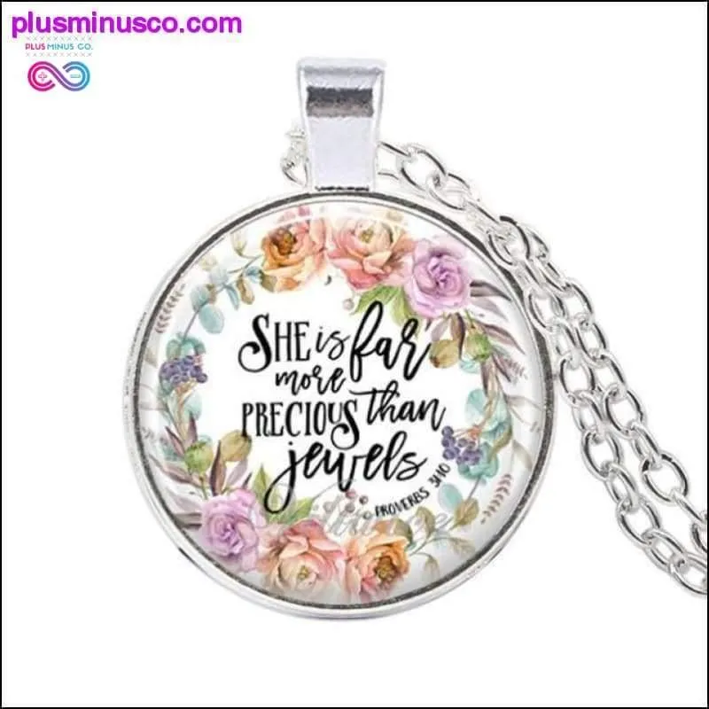 Bible Verses Scripture Necklace Silver Plated Pendant
