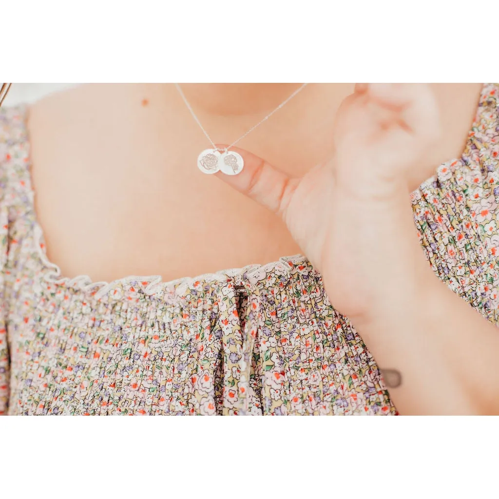 Birth Flower Necklace Stack