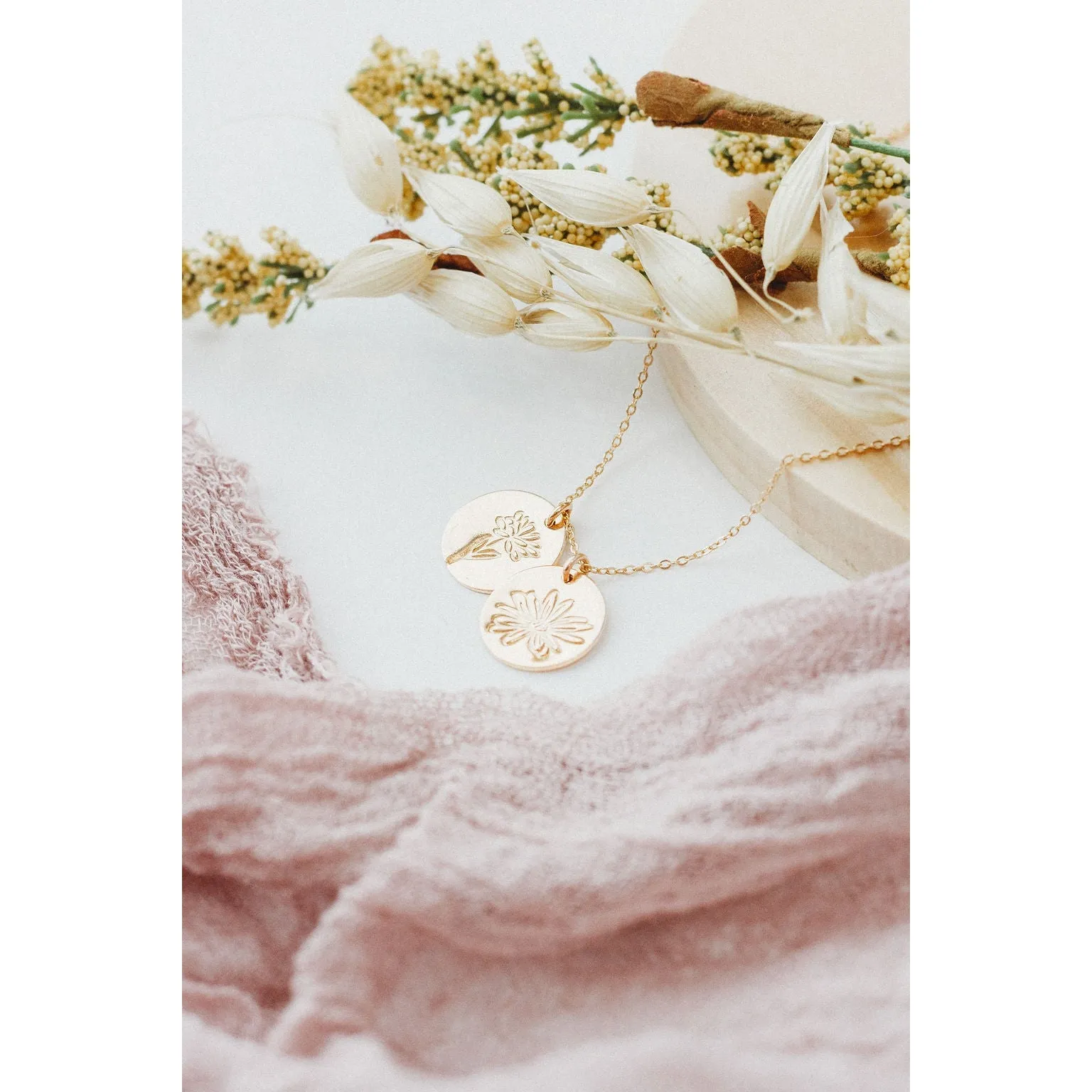 Birth Flower Necklace Stack