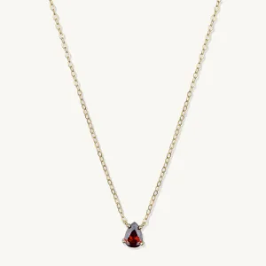 Birthstone Pear Shaped Necklace January