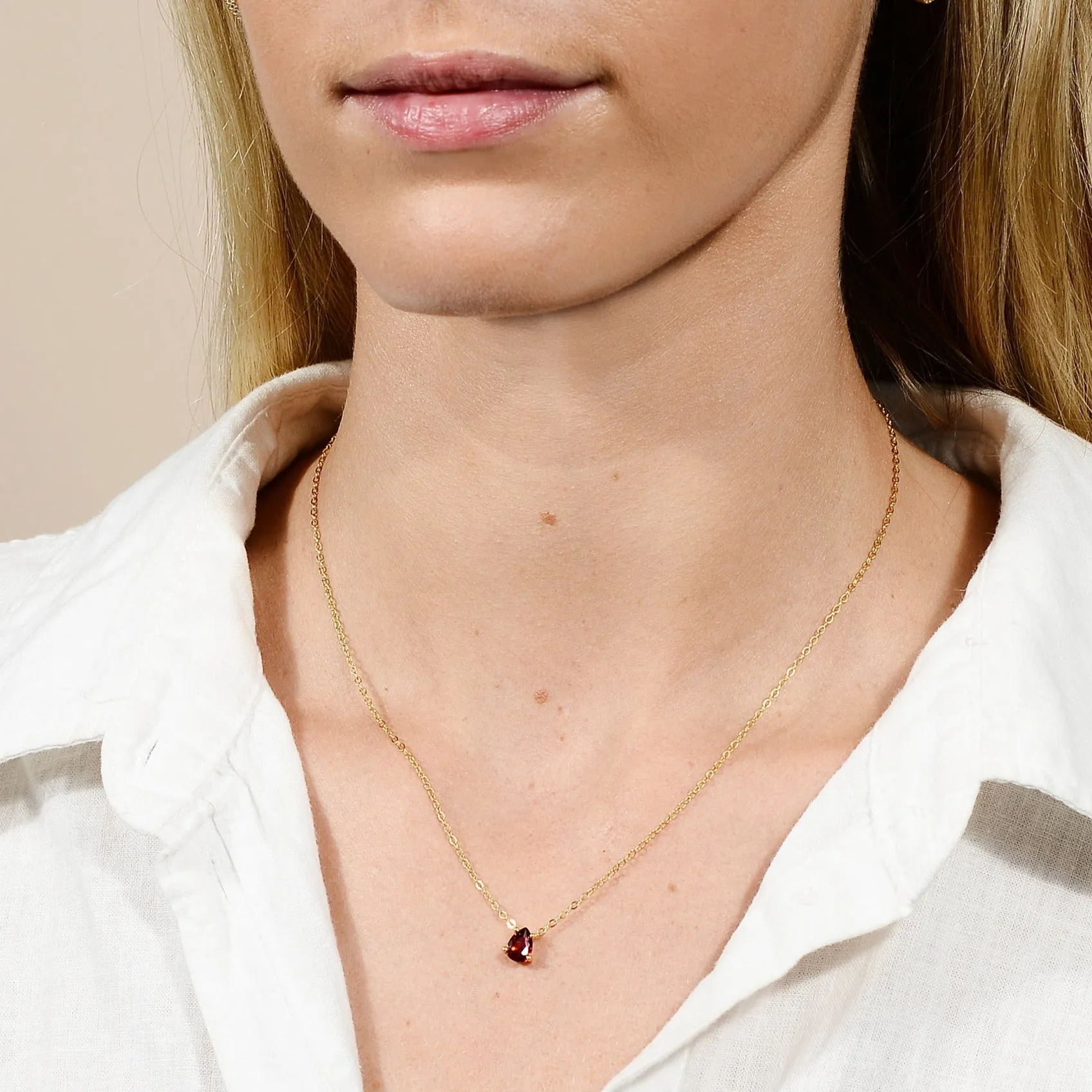 Birthstone Pear Shaped Necklace January