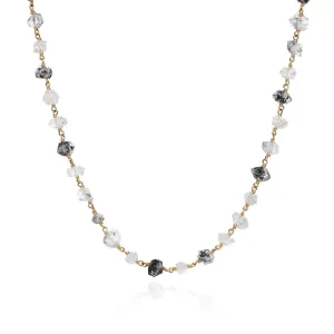Black & White Herkimer Diamond Necklace