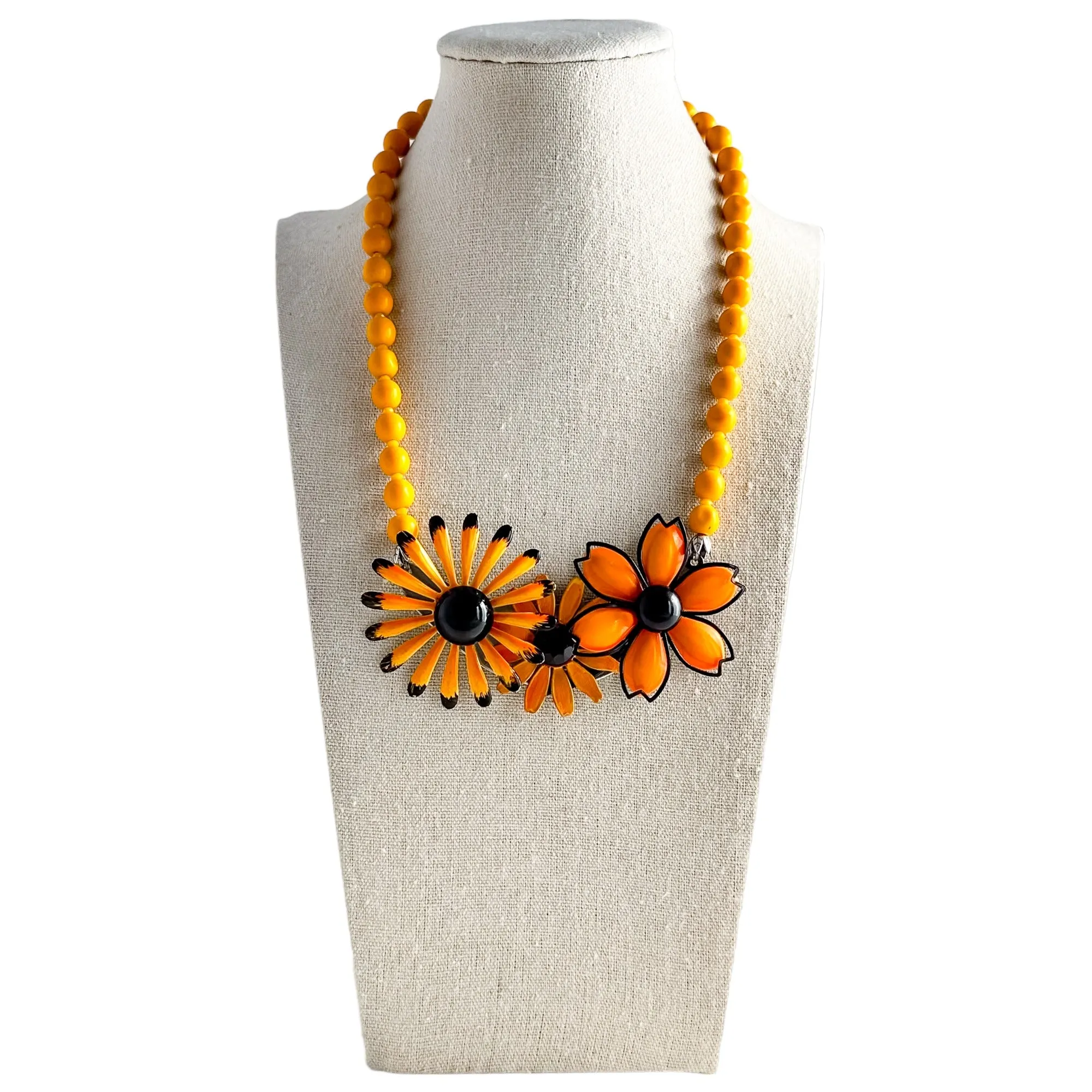 Black Eyed Susan Collage Necklace