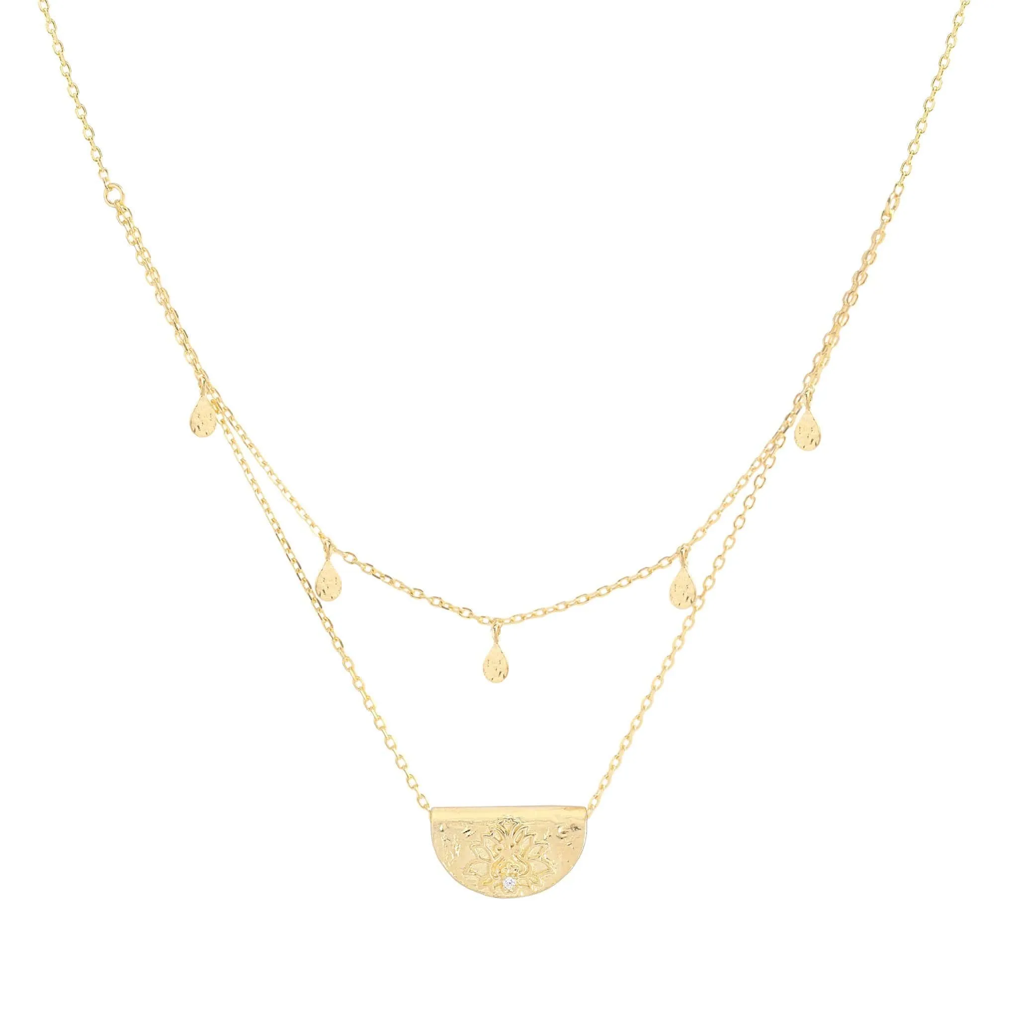 Blessed Lotus Necklace Gold