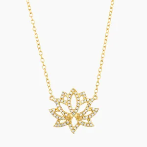 Blooming Lotus Pendant Necklace