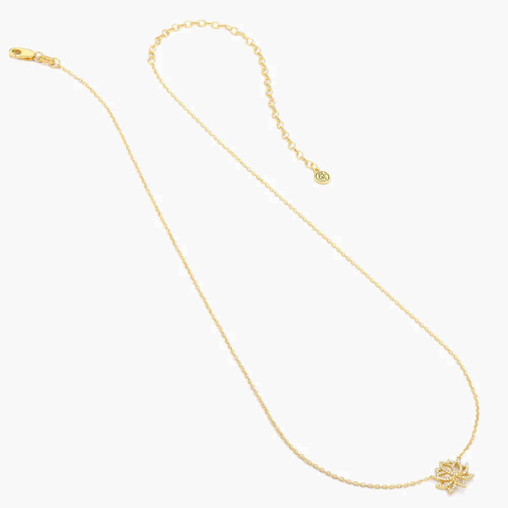 Blooming Lotus Pendant Necklace