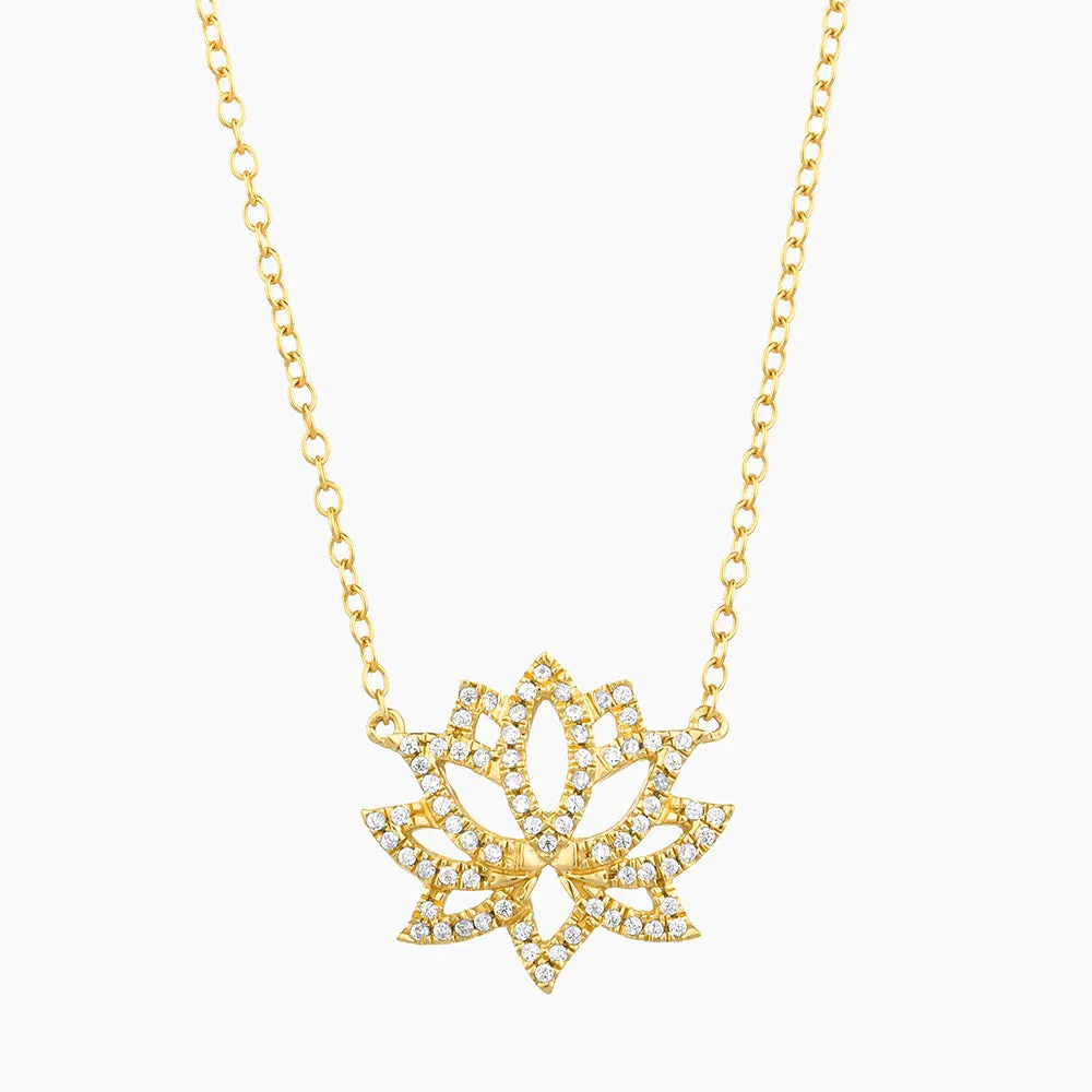 Blooming Lotus Pendant Necklace