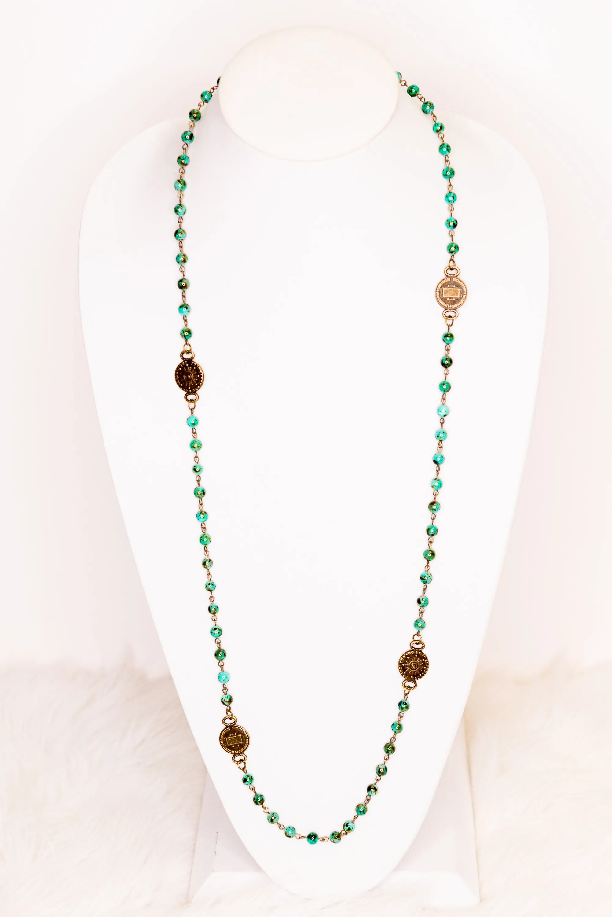 Blythe Coin Necklace Turquoise