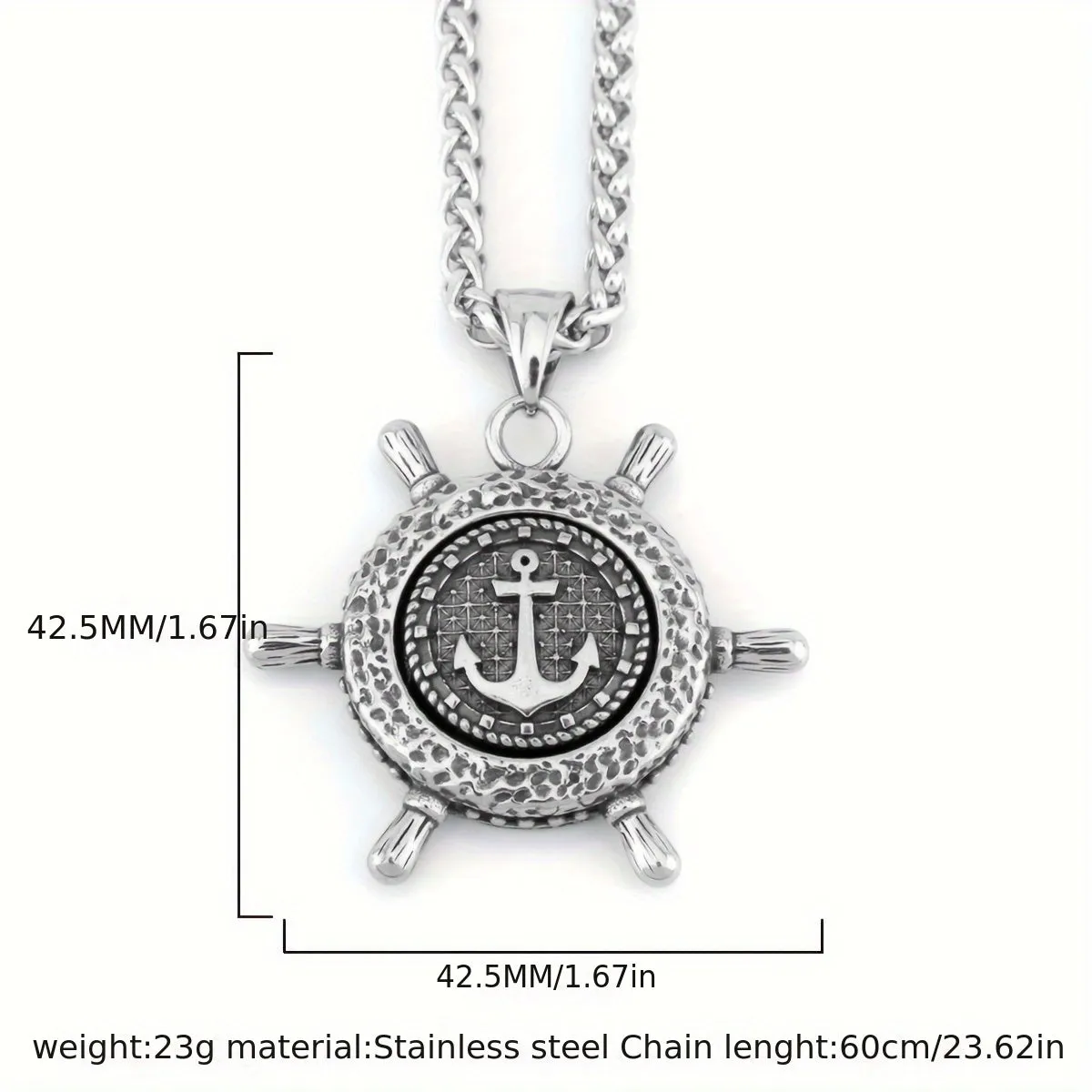 Boat Anchor Necklace Nordic Viking Stainless Steel Pendant Hip hop Gift