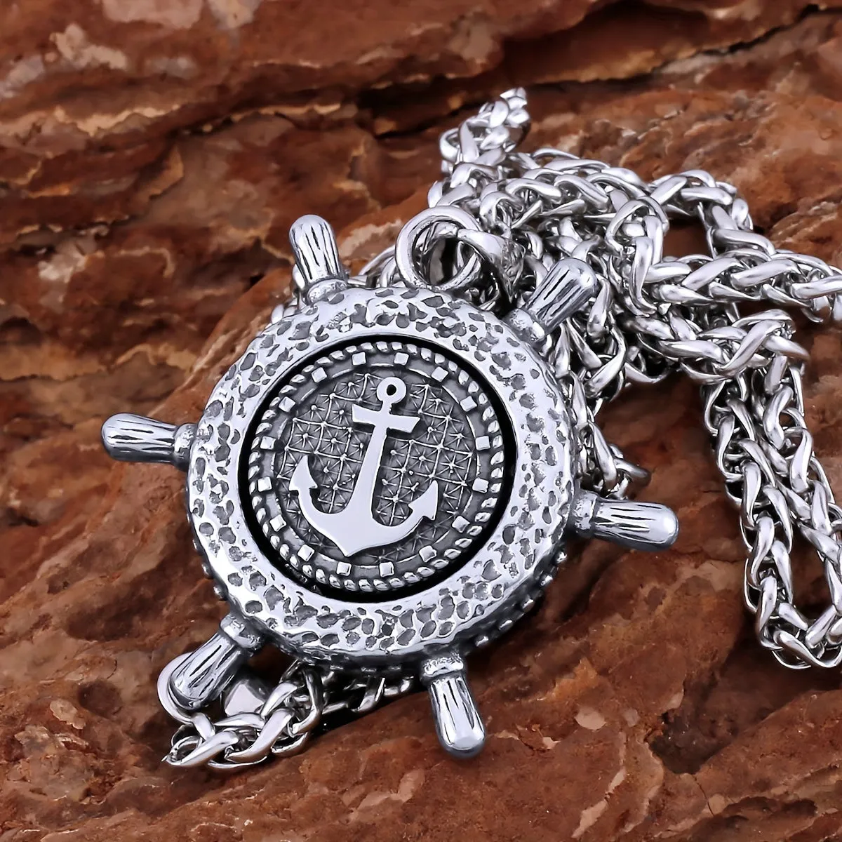 Boat Anchor Necklace Nordic Viking Stainless Steel Pendant Hip hop Gift