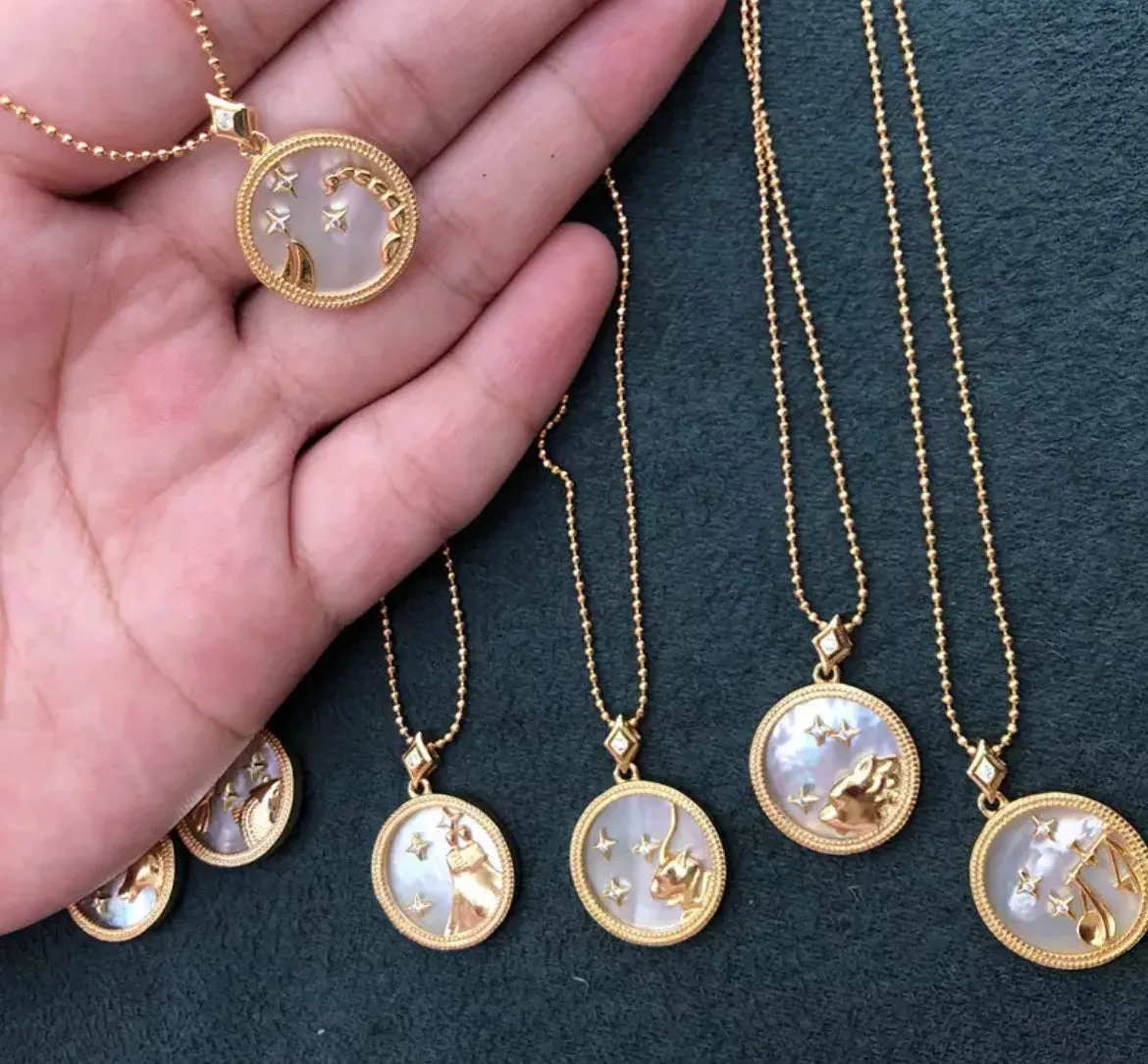 Boho & Mala Gemini Horoscope Gold Necklace (Twins): May 21–June 21 APN1000