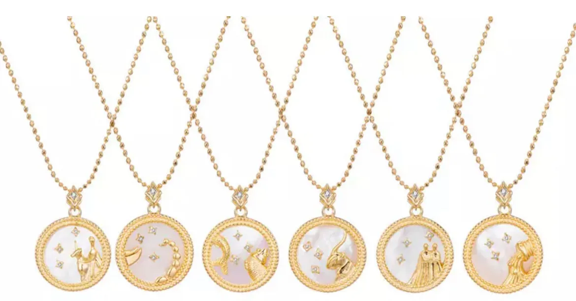 Boho & Mala Gemini Horoscope Gold Necklace (Twins): May 21–June 21 APN1000