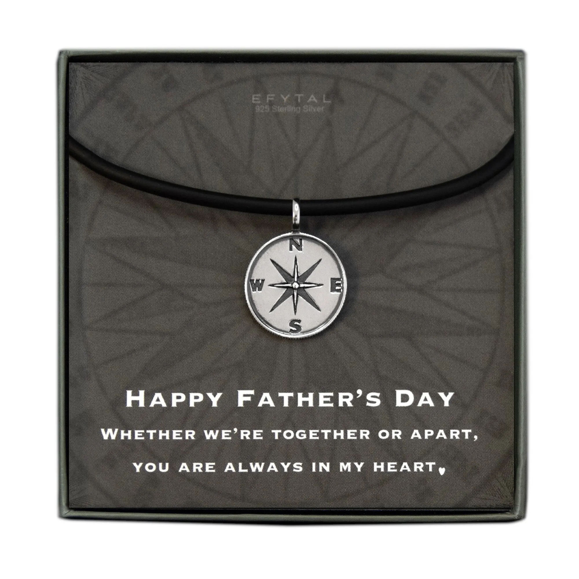boone men's compass necklace • happy father's day