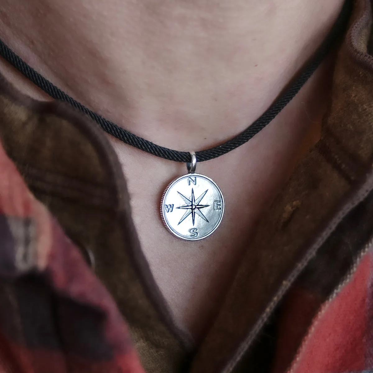 boone men's compass necklace • happy father's day
