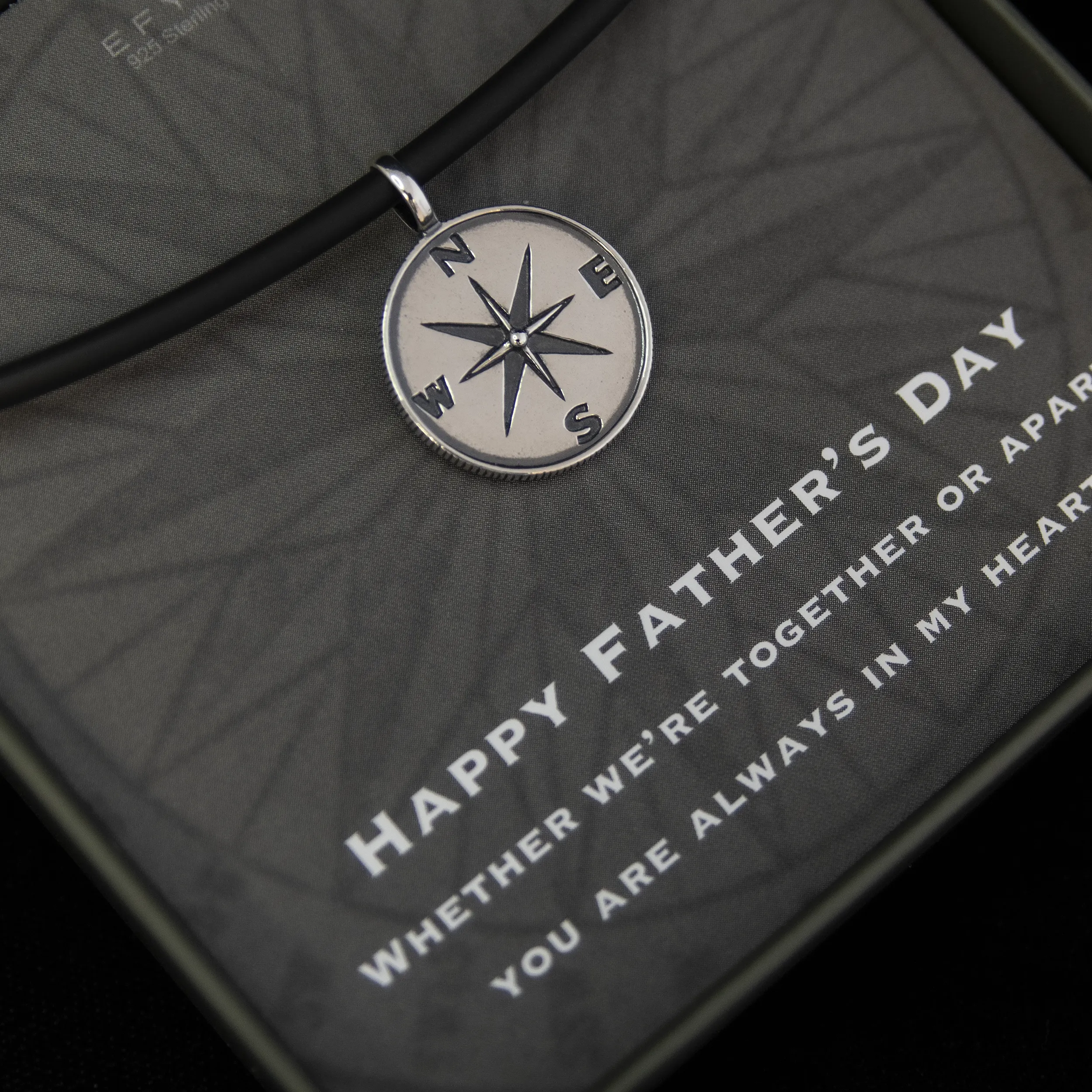 boone men's compass necklace • happy father's day