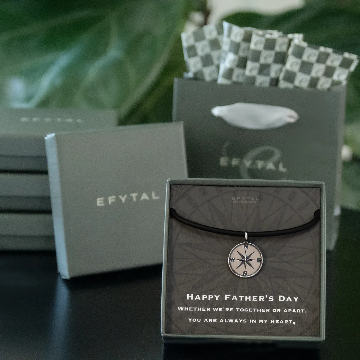 boone men's compass necklace • happy father's day