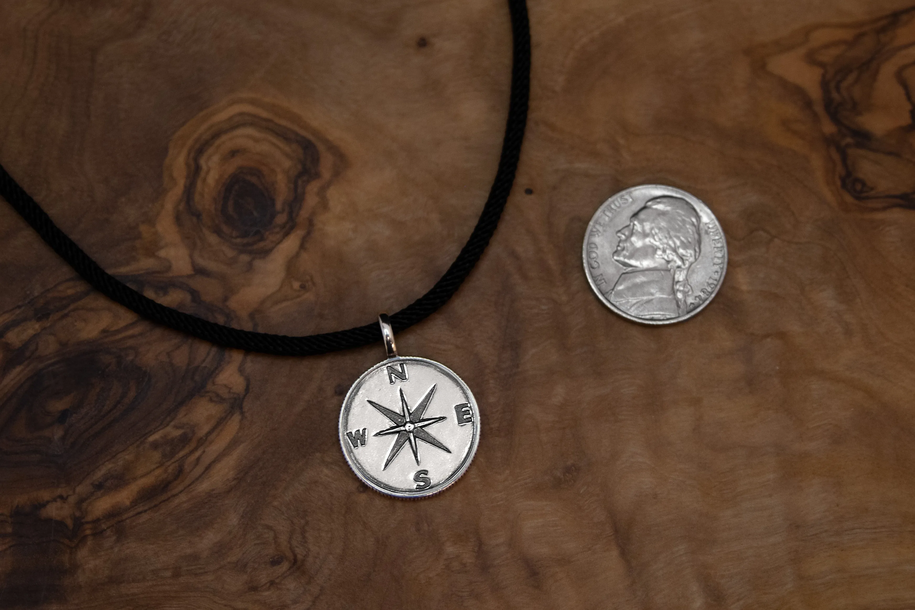 boone   nellie compass necklace set • moon and back