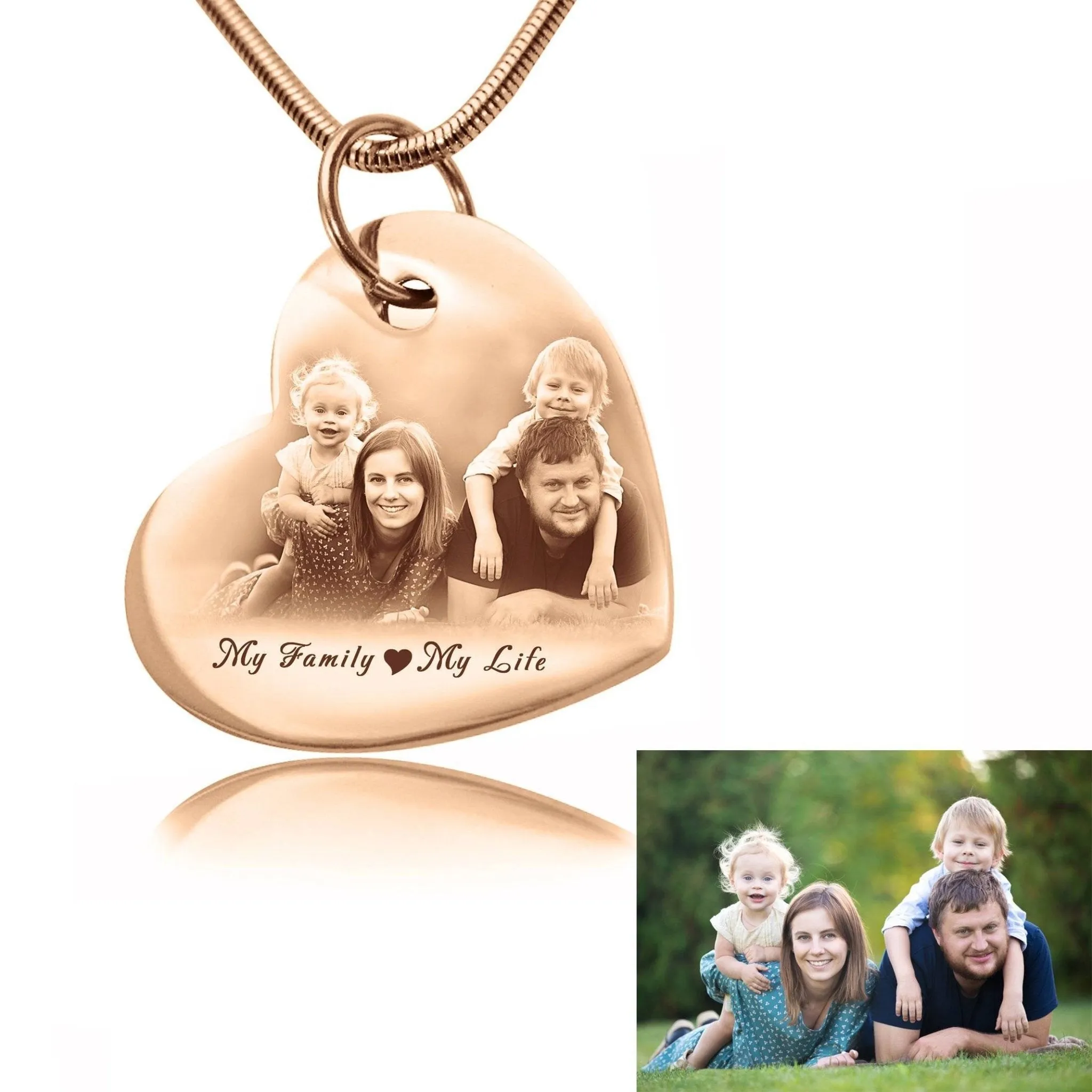 Bottom of My Heart Photo Necklace